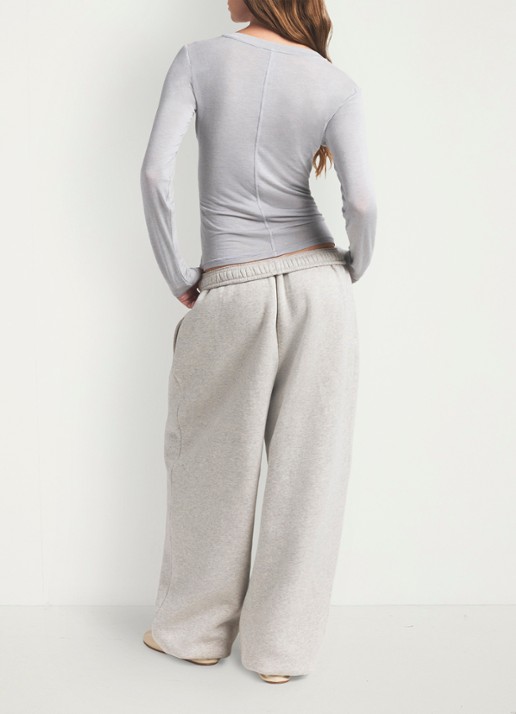 SKIMS Sheer Modal top in kasjmierblend - achterkant 5 heather grey