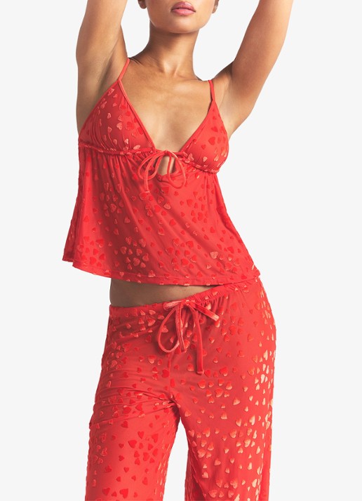 SKIMS Sheer Velvet pyjamaset met details van fluweel