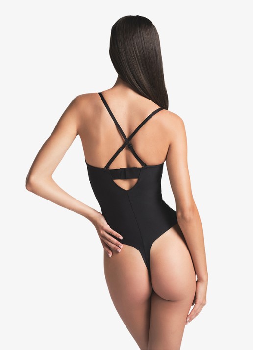SKIMS Skims Body corrigerende stringbody met beugel - achterkant zwart