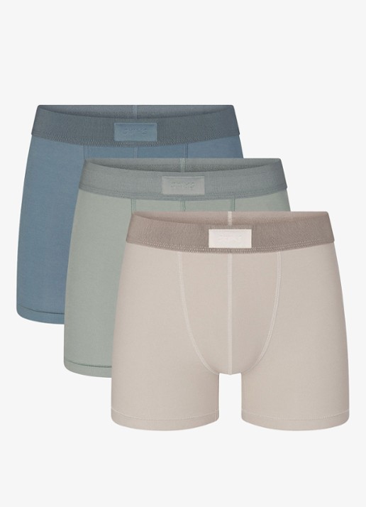 SKIMS Skims Cotton 3" boxershorts in 3-pack - voorkant taupe