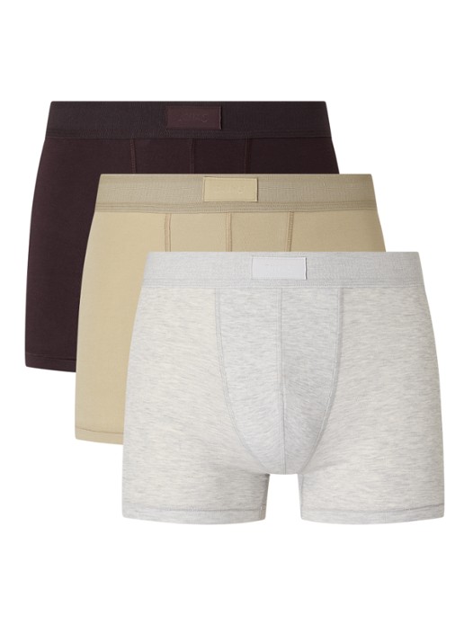 SKIMS Skims Cotton 3" boxershorts in 3-pack - voorkant bordeauxrood