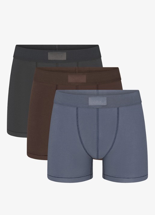 SKIMS Skims Cotton 3" boxershorts in 3-pack - voorkant bruin