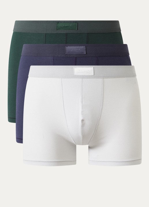 SKIMS Skims Cotton 3" boxershorts in 3-pack - voorkant indigo