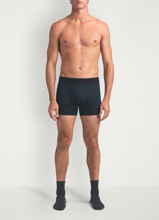 SKIMS Skims Cotton 3" boxershorts in 3-pack - voorkant 2 blauwgrijs