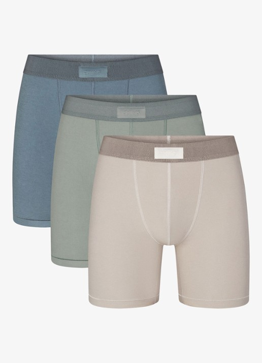 SKIMS Skims Cotton 5" boxershorts in 3-pack - voorkant taupe
