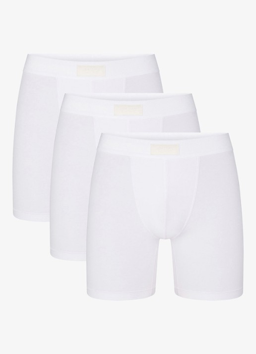 SKIMS Skims Cotton 5" boxershorts in 3-pack - voorkant gebroken wit