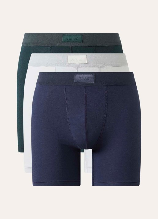 SKIMS Skims Cotton 5" boxershorts in 3-pack - voorkant 2 donkerblauw