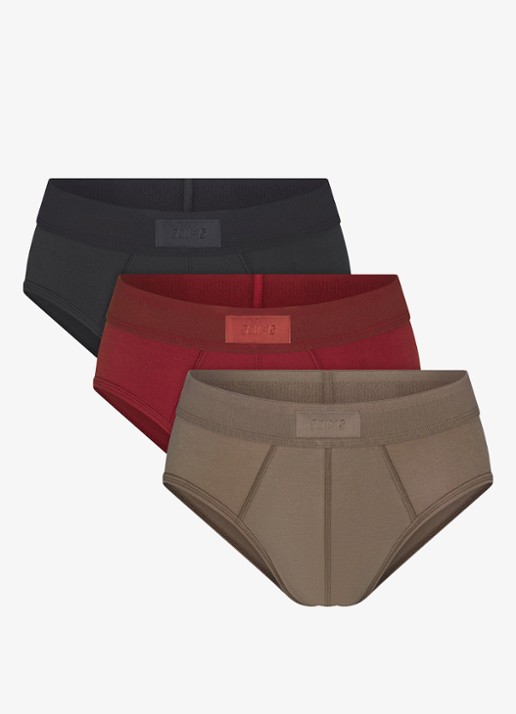 SKIMS Skims Cotton slip in 3-pack - voorkant lichtbruin