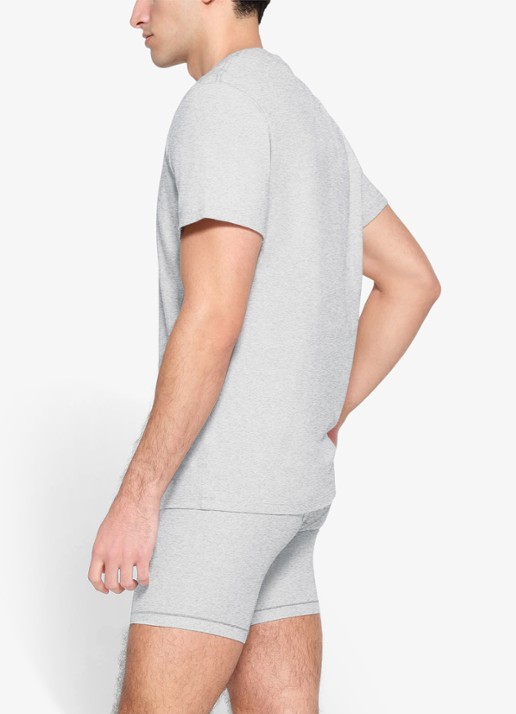SKIMS Skims Cotton T-shirt met ronde hals - detail 4 grijsmele