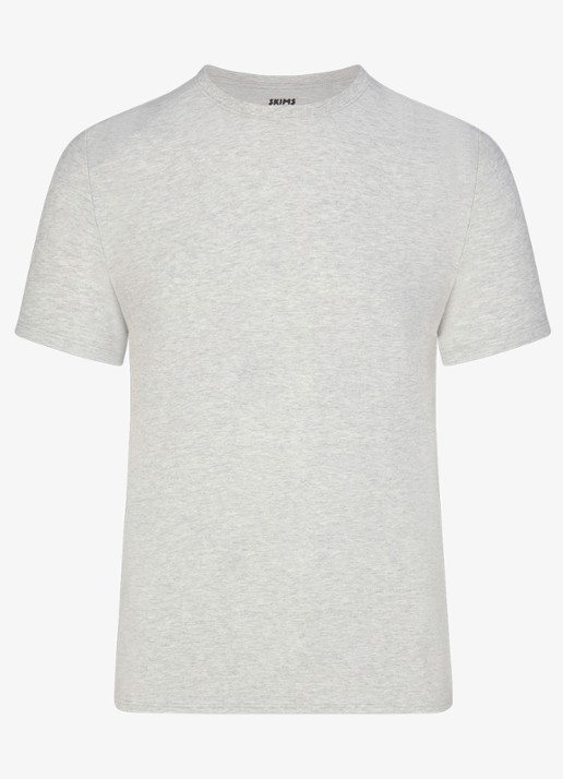 SKIMS Skims Cotton T-shirt met ronde hals - voorkant 2 grijsmele