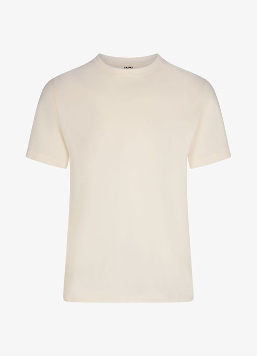 SKIMS Skims Cotton T-shirt met ronde hals - voorkant 2 zand
