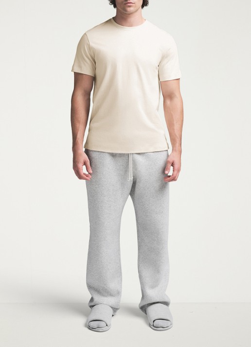 SKIMS Skims Cotton T-shirt met ronde hals - voorkant 3 zand