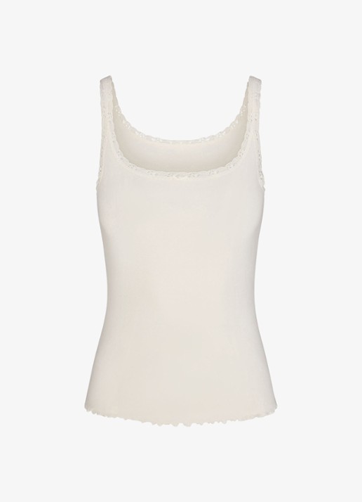 SKIMS Skims Pointelle tanktop met kant - voorkant ivoor