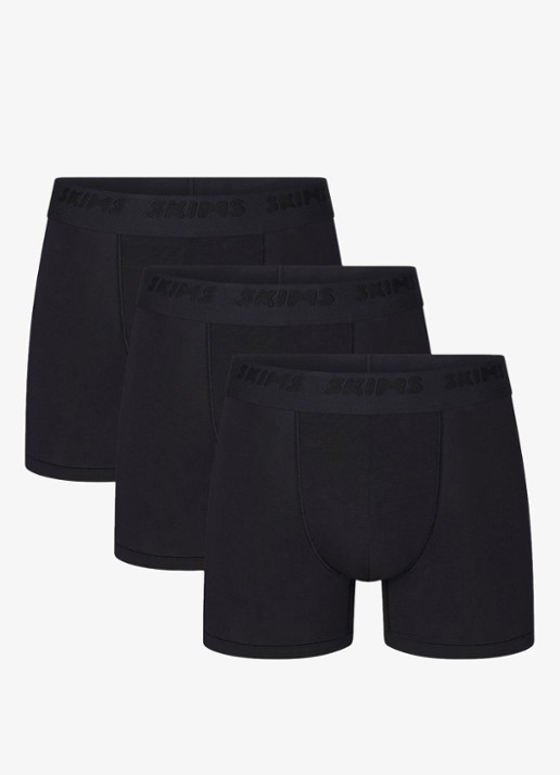 SKIMS Skims Stretch 3" boxershorts met logoband in 3-pack - voorkant 3 zwart