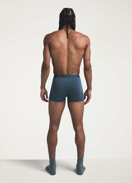 SKIMS Skims Stretch 3" boxershorts met logoband in 3-pack - achterkant indigo