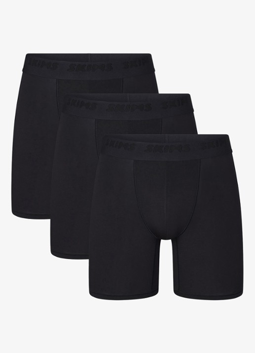 SKIMS Skims Stretch 5" boxershorts met logoband in 3-pack - voorkant 5 obsidian
