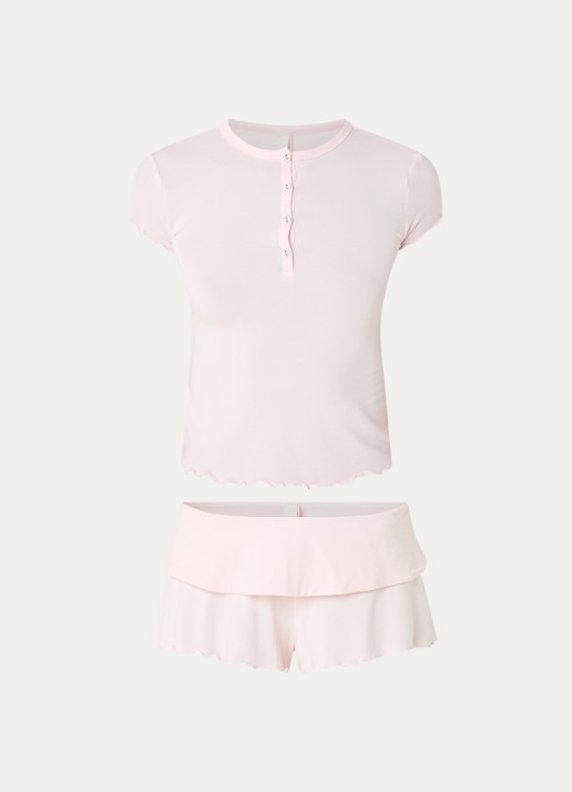 SKIMS Sleep Cami pyjamaset - voorkant 2 lichtroze