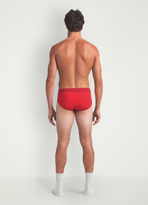 SKIMS Slip met logoband in 3-pack - achterkant rood