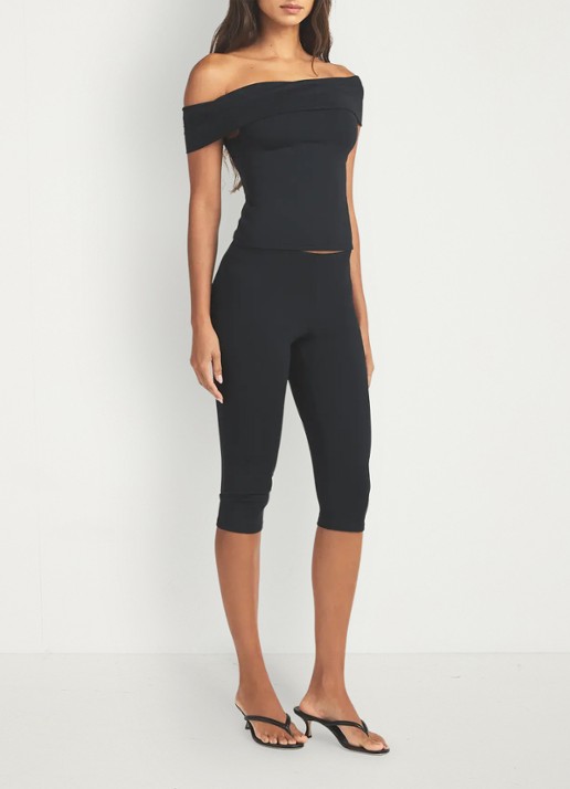 SKIMS Smooth Layers high waist capri broek - detail 4 zwart