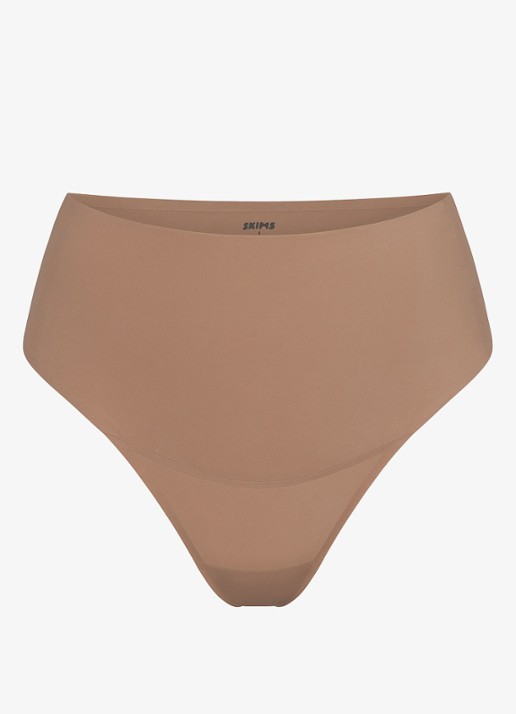 SKIMS Smoothing intimates high waisted tanga - voorkant 2 beige
