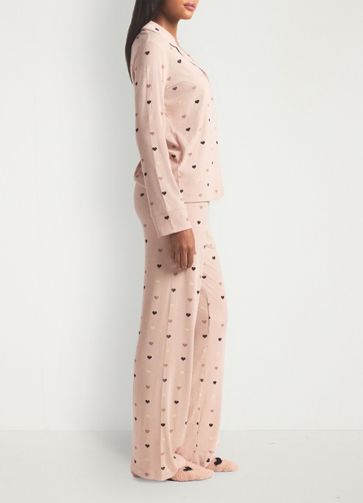 SKIMS Soft Lounge pyjamaset met print - detail 5 mica mini heart halfdrop