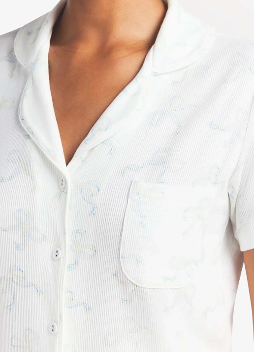 SKIMS Soft Lounge pyjamaset met ribstructuur - detail 4 ivoor