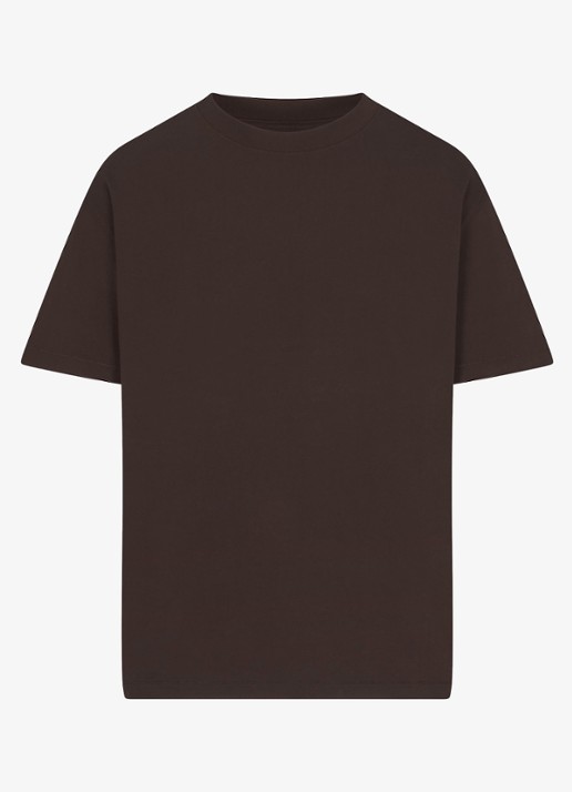 SKIMS T-shirt met ronde hals - voorkant donkerbruin