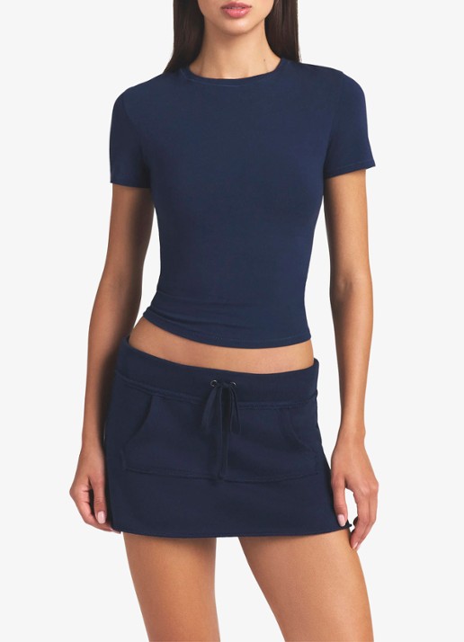 SKIMS T-shirt van jersey met ribstructuur
