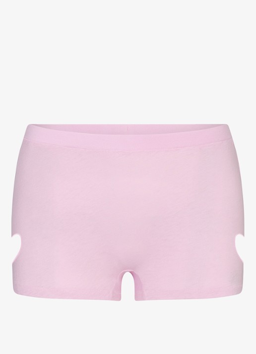 SKIMS Worn In Jersey Micro Heart shorty met cut-out detail - voorkant 5 baby pink