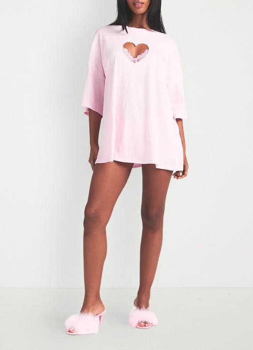 SKIMS Worn In Jersey Oversized T-Shirt met cut-out detail - detail 2 baby pink