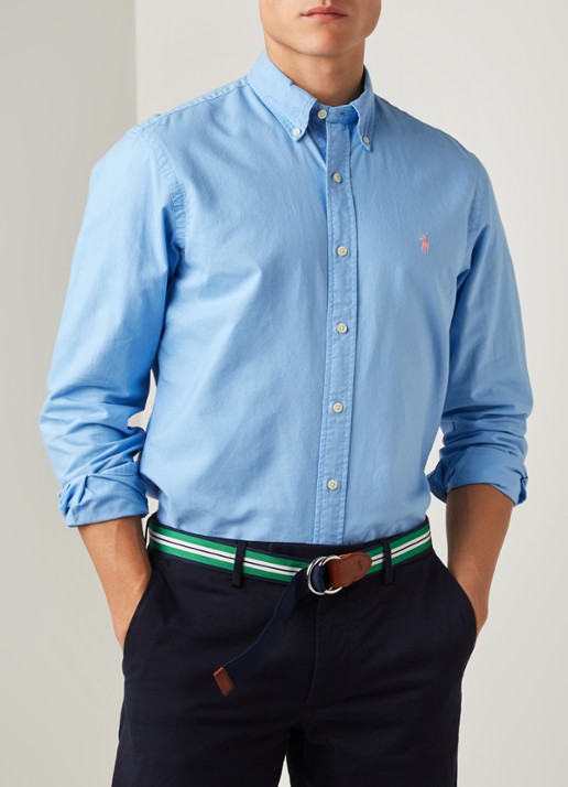 Slim fit button down-overhemd - detail 3 blue