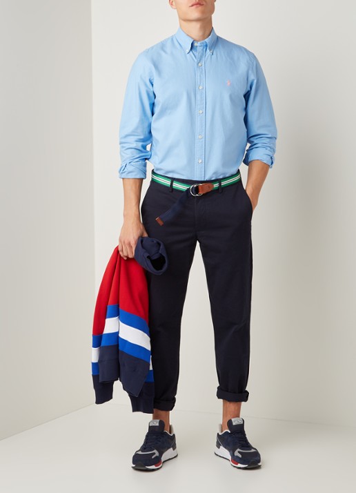 Slim fit button down-overhemd - voorkant 2 blue