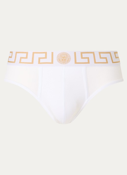 Slip met logoband - voorkant wit