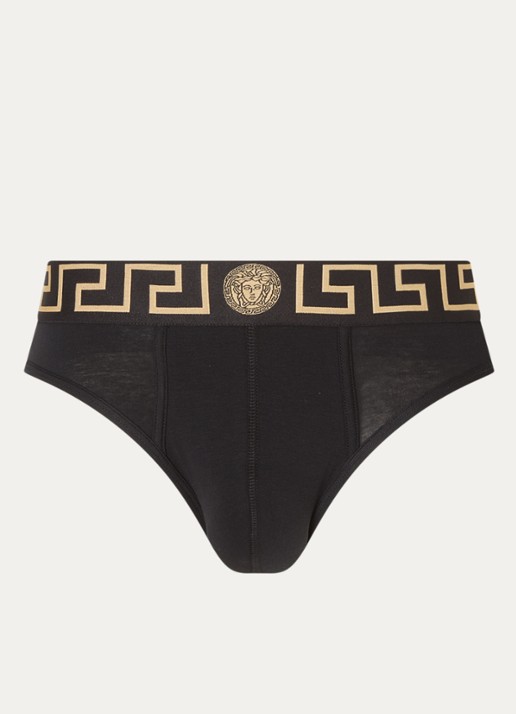 Slip met logoband - voorkant zwart