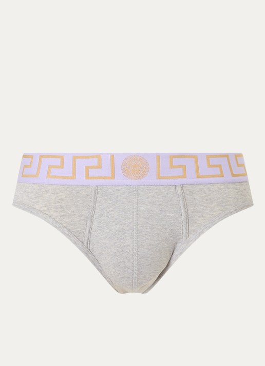 Slip met logoband - voorkant 2 grijsmele
