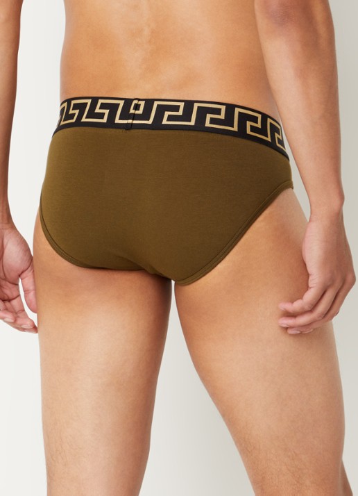 Slip met logoband - achterkant 3 olijfgroen