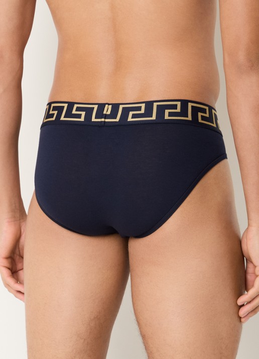 Slip met logoband - achterkant 2 donkerblauw