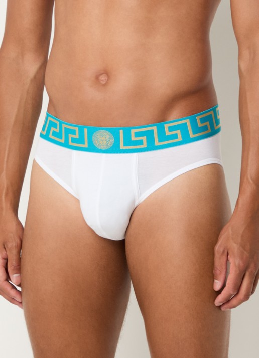 Slip met logoband - detail zeegroen