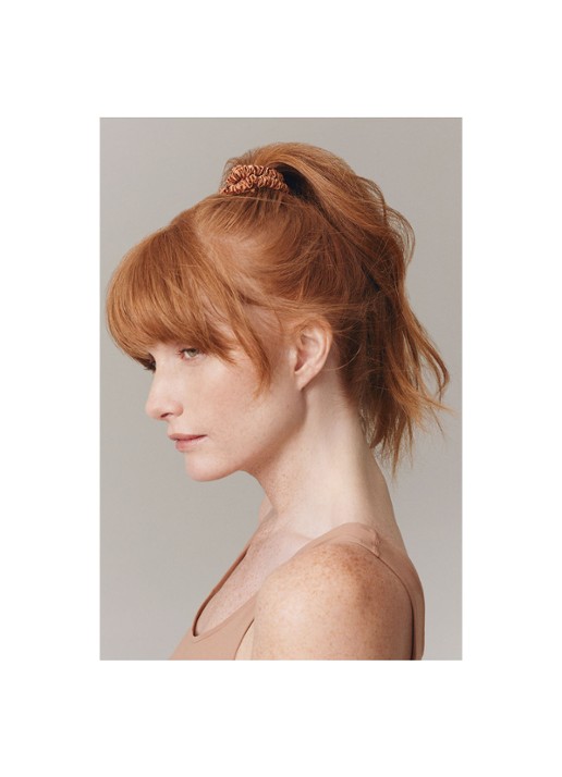 slip Pure Silk Skinny Scrunchies - zijden haarelastiek - detail 4 copper