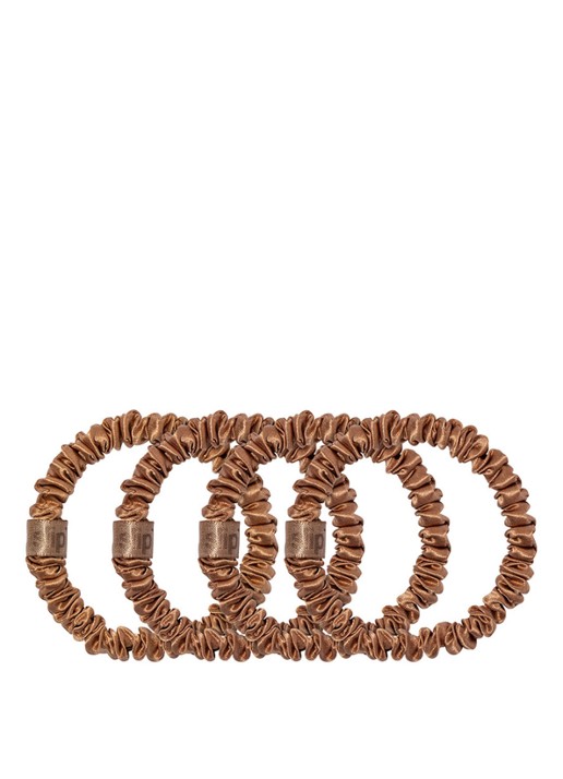 slip Pure Silk Skinny Scrunchies - zijden haarelastiek - voorkant copper