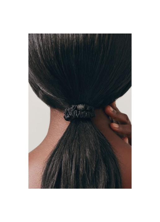 slip Pure Silk Skinny Scrunchies - zijden haarelastiek - detail 5 black