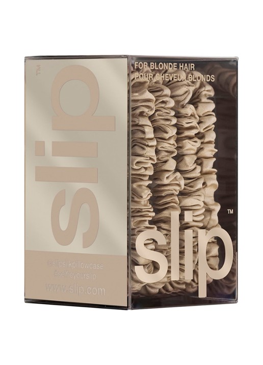 slip Pure Silk Skinny Scrunchies - zijden haarelastiek - detail 7 blonde