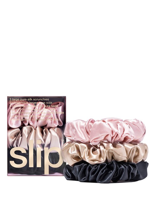slip Silk Scrunchies large haarelastiek van zijde set van 3 - voorkant 5 undefined
