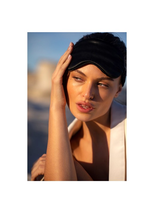 slip Silk Sleep Mask - slaapmasker van zijde - detail 3 zwart