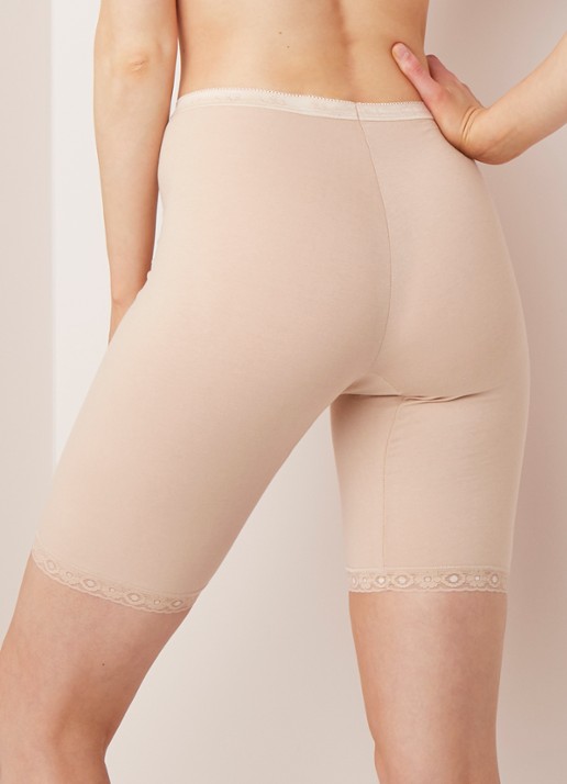 Sloggi Basic+ long halflange shorts met kant - achterkant 2 beige