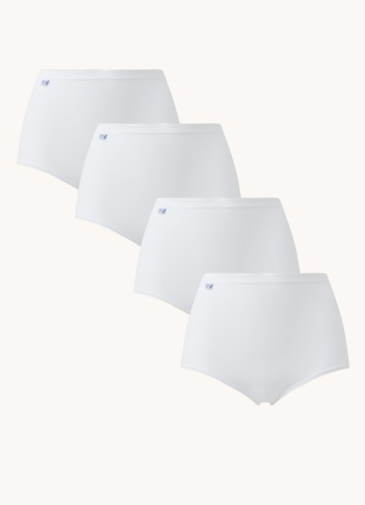 Sloggi Basic+ maxi high waisted slip in 4-pack - voorkant wit