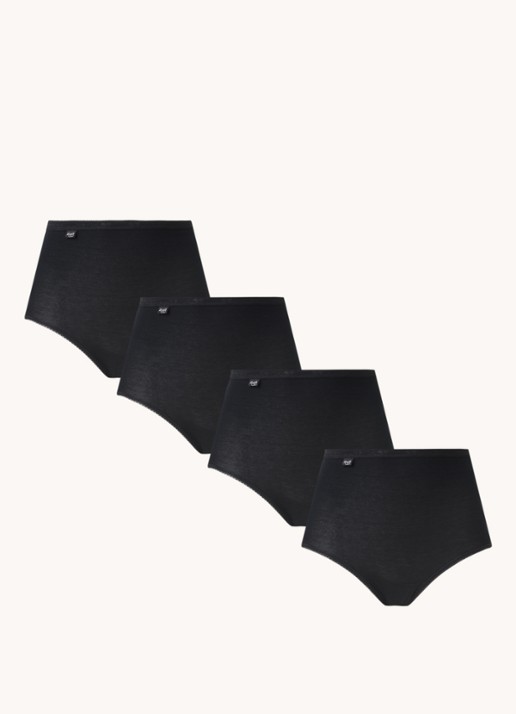 Sloggi Basic+ maxi high waisted slip in 4-pack - voorkant zwart