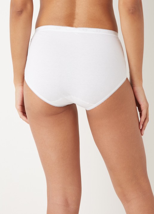 Sloggi Basic+ midi high waisted slip in 4-pack - achterkant wit