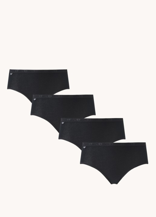 Sloggi Basic+ midi high waisted slip in 4-pack - voorkant 2 zwart