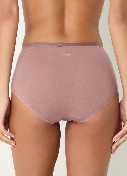 Sloggi Go Daily high waisted slip in 3-pack - achterkant 2 oudroze